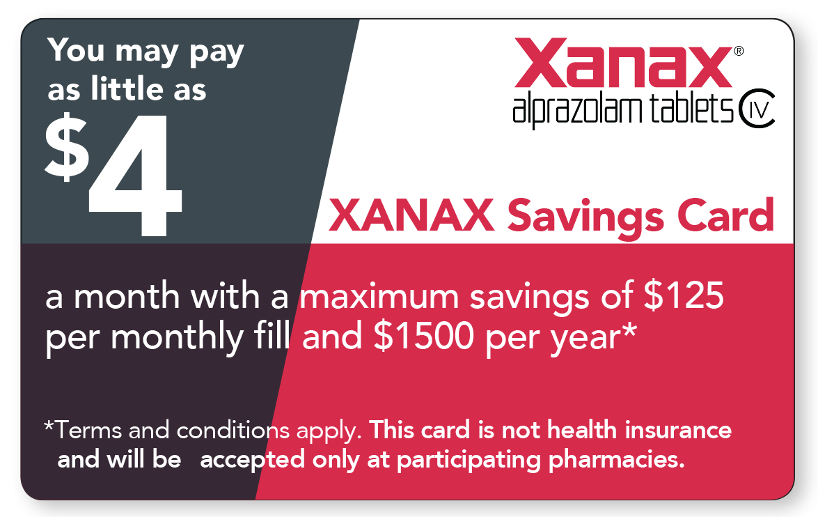 XANAX® alprazolam tablets CIV savings card