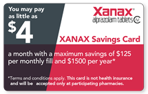 XANAX Savings card